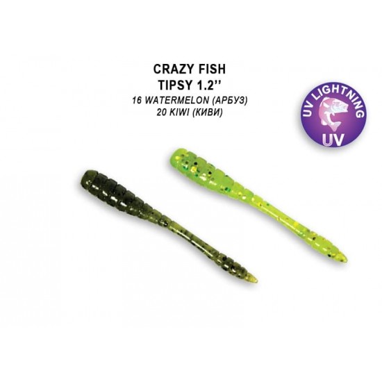 Crazy Fish Tipsy 30 mm Kalmaras 16 vnt. (69-30-16/20-6) Crazy Fish Tipsy 30 mm Kalmaras 16 vnt. (69-30-16/20-6)