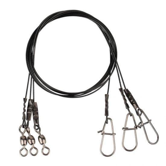 Pavadėliai Savage Gear Black7 Trace 50cm 25kg 3vnt Pavadėliai Savage Gear Black7 Trace 50cm 25kg 3vnt
