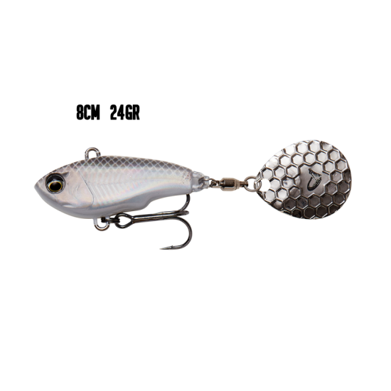 Savage Gear Fat Tail Spin 8cm 24g White Silver Savage Gear Fat Tail Spin 8cm 24g White Silver
