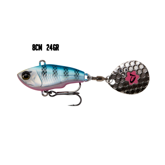 Savage Gear Fat Tail Spin 8cm 24g Blue Silver Pink Savage Gear Fat Tail Spin 8cm 24g Blue Silver Pink