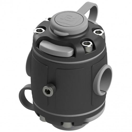 BORIKA FMr225 dviejų lizdų tvirtinimo sistema 22 / 25 mm apvaliems bėgeliams ir stovams, juoda BORIKA FMr225 dviejų lizdų tvirtinimo sistema 22 / 25 mm apvaliems bėgeliams ir stovams, juoda