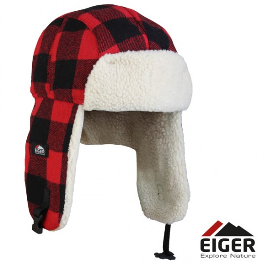 Kepurė Eiger Fleece Korean Raudona Check S/M