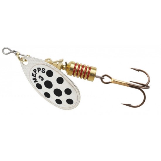 Mepps Aglia Decoree Silver/Black Dots #4 9.3g