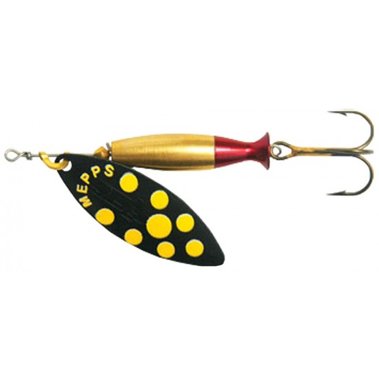 Mepps Aglia Long Heavy Black/Yello dots-gold/red #3 24g
